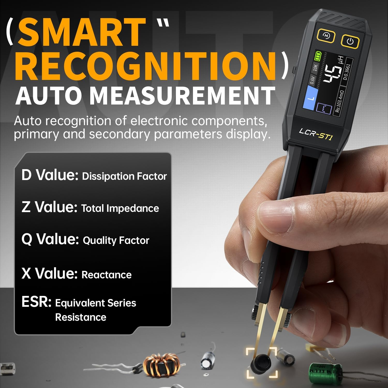 Mini Smart Bridge Tweezer LCR SMD Tester Test Measurement Toolsv