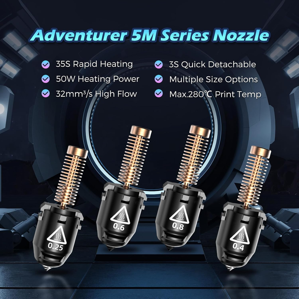 for Flashforge Adventurer 5M and 5M Pro Nozzles 