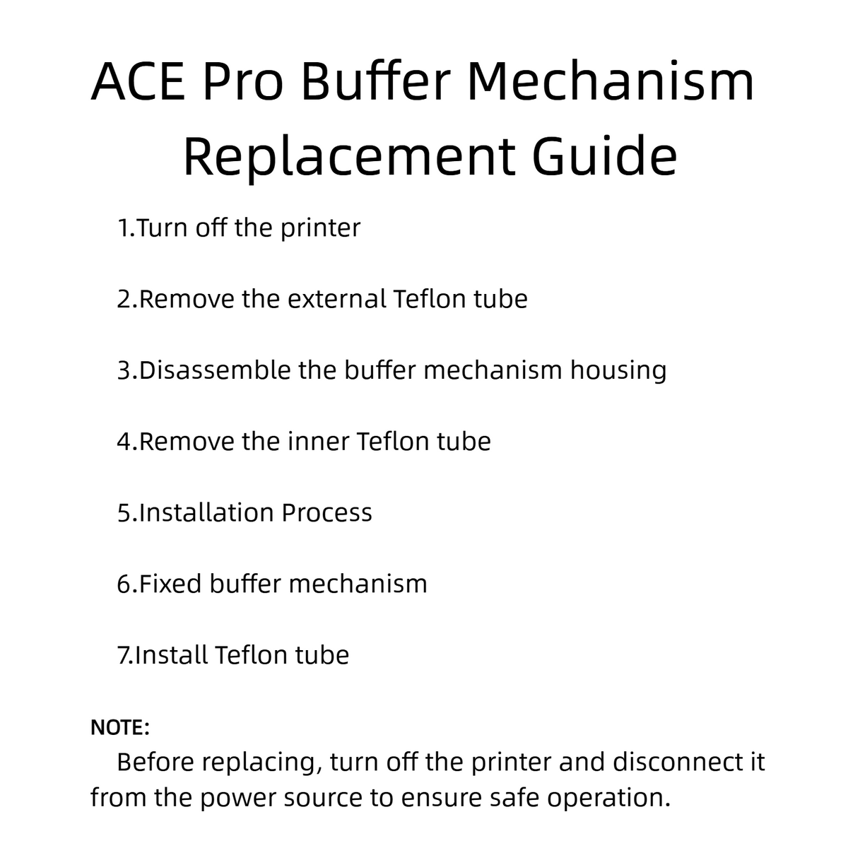 buffer component for Anycubic ACE Pro