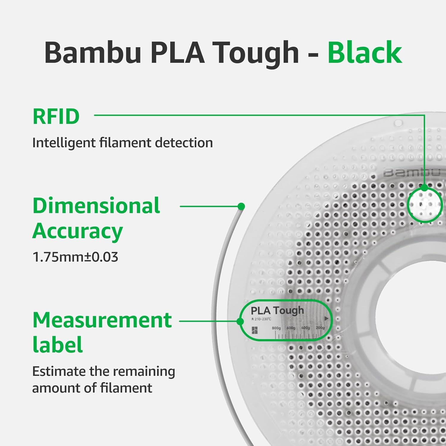 Bambu Lab -PLA Tough 1.75 mm 3D Printer Filament 