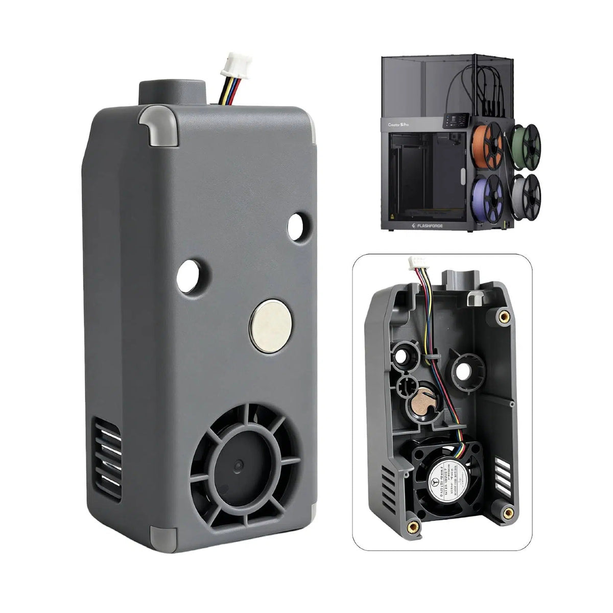 Printhead/Extruder Front Cover Cooling Fan Assembly for Flashforge Creator 5/5 Pro