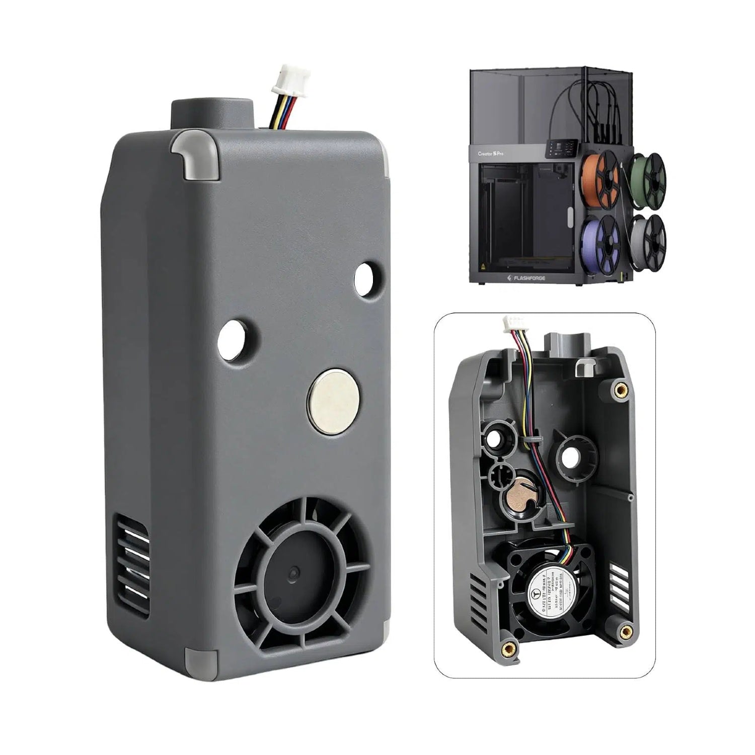Printhead/Extruder Front Cover Cooling Fan Assembly for Flashforge Creator 5/5 Pro