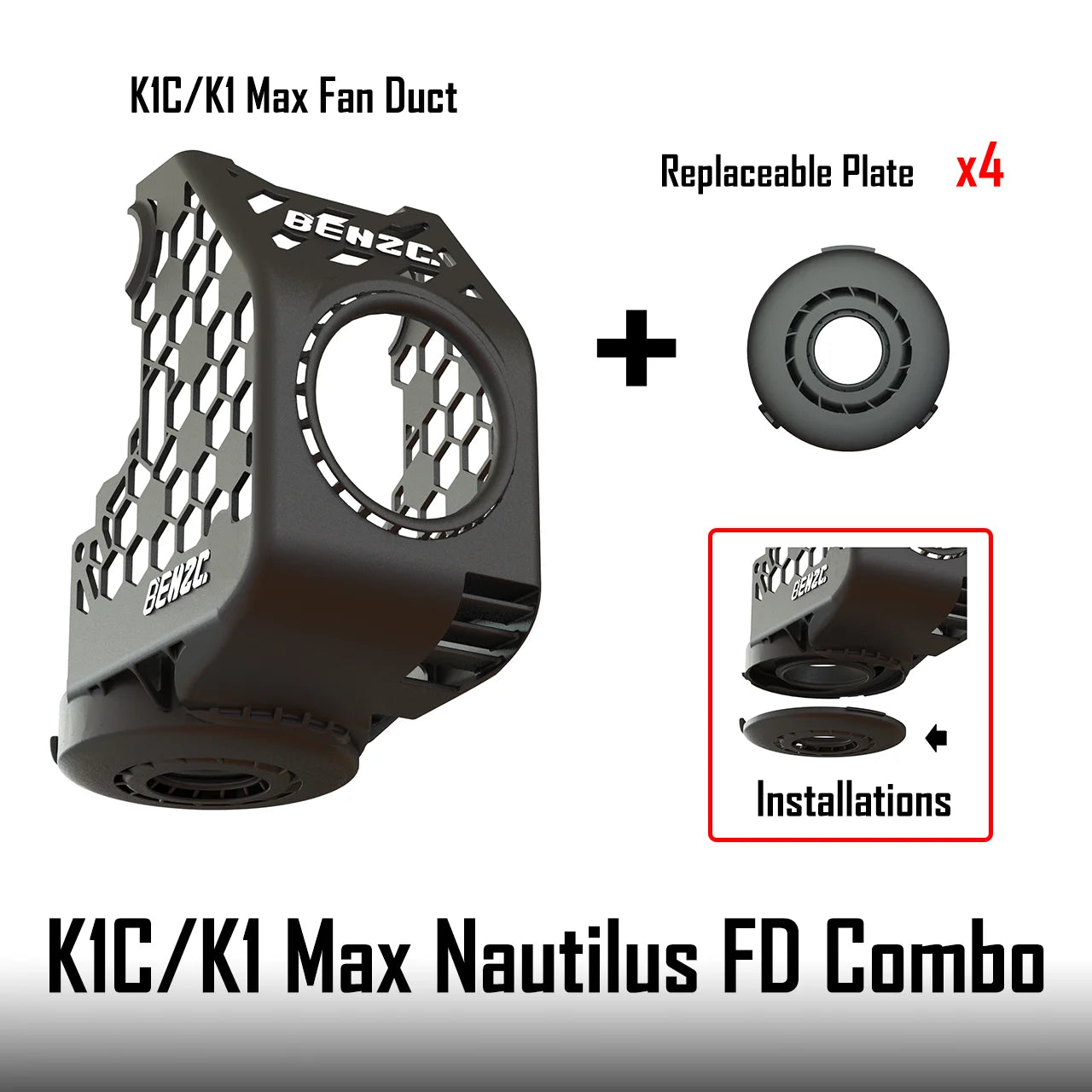 360° Flow Cooling Fan Duct for K1C / K1 MAX