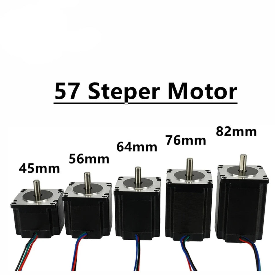 Stepper 57 Motor 45mm 56mm 64mm 76mm 82mm Height Square Motors