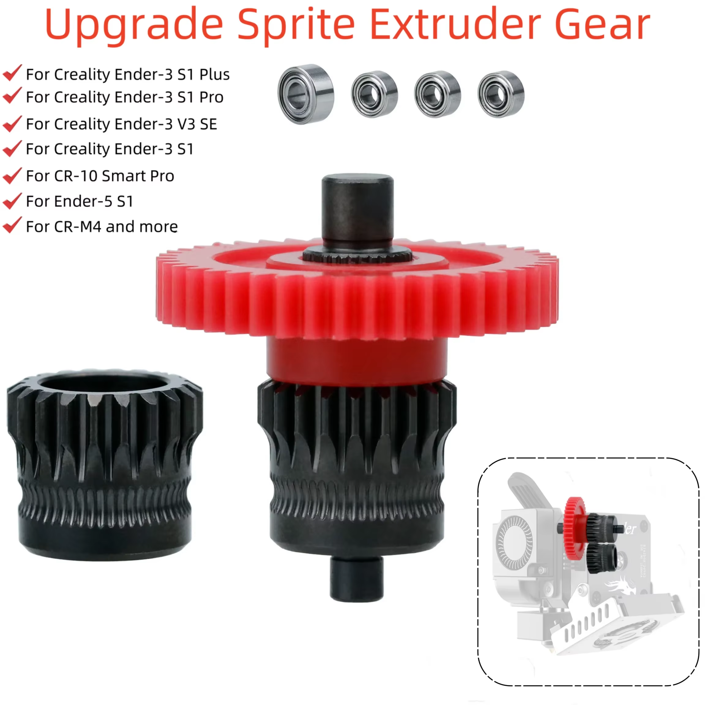 Upgrade Gear for Creality Sprite Extruder