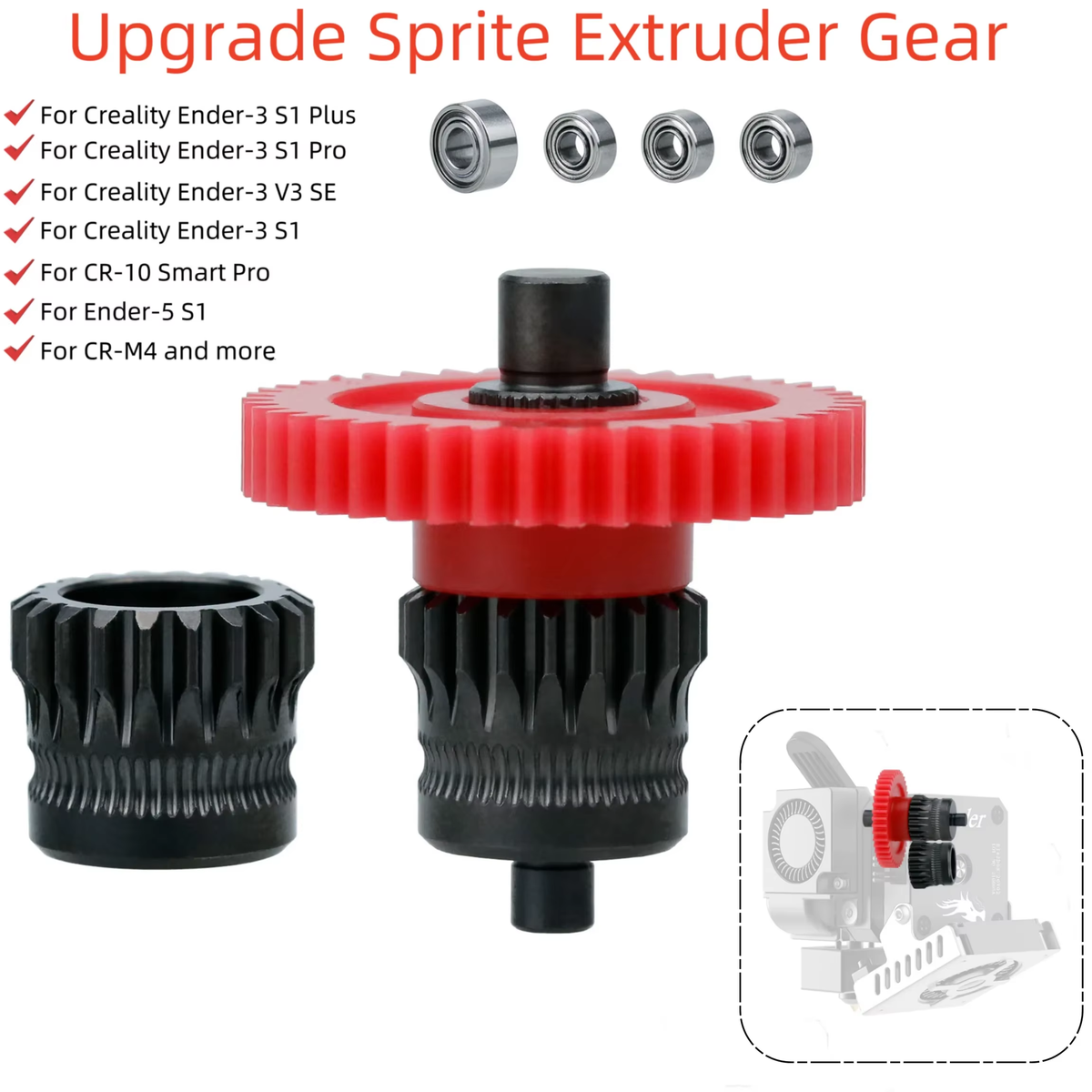 Upgrade Gear for Creality Sprite Extruder