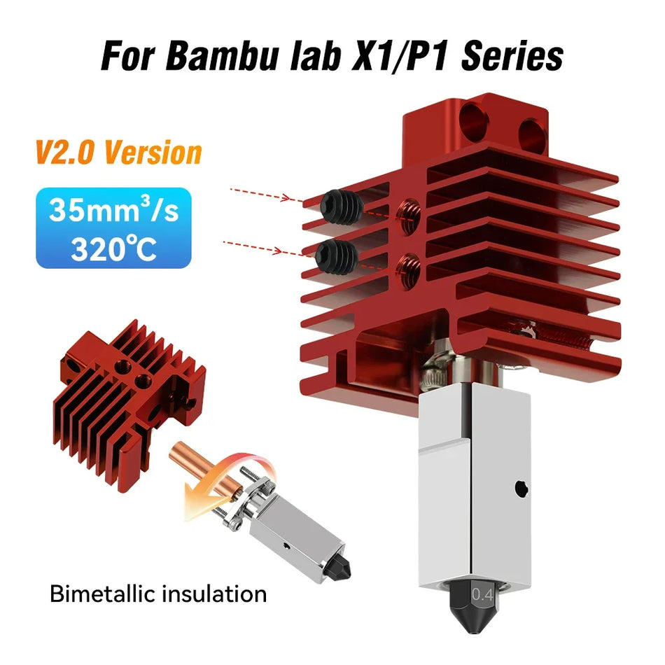 TZ V2.0 Upgrade Hotend For Bambu P1 X1