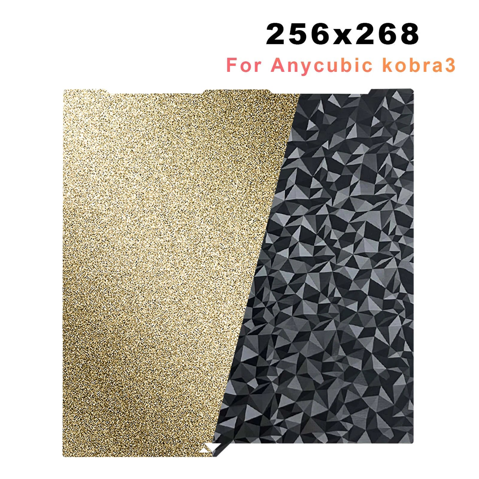 Piano Stampa PEI Per Anycubic Kobra 3 - Doppia Faccia Liscia/Texture, 256x268mm