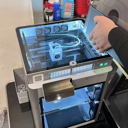 LED Top Riser X1C and P1S with Cooling Sliding Vents Glass for BambuLab