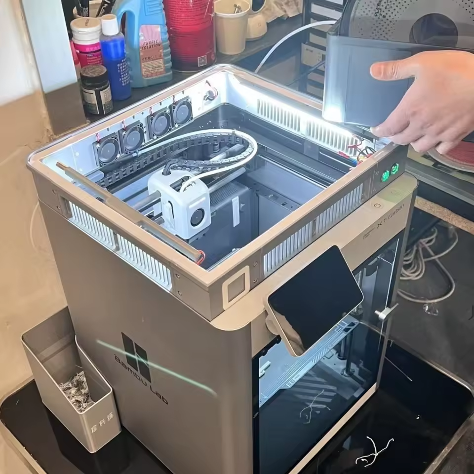 LED Top Riser X1C and P1S with Cooling Sliding Vents Glass for BambuLab