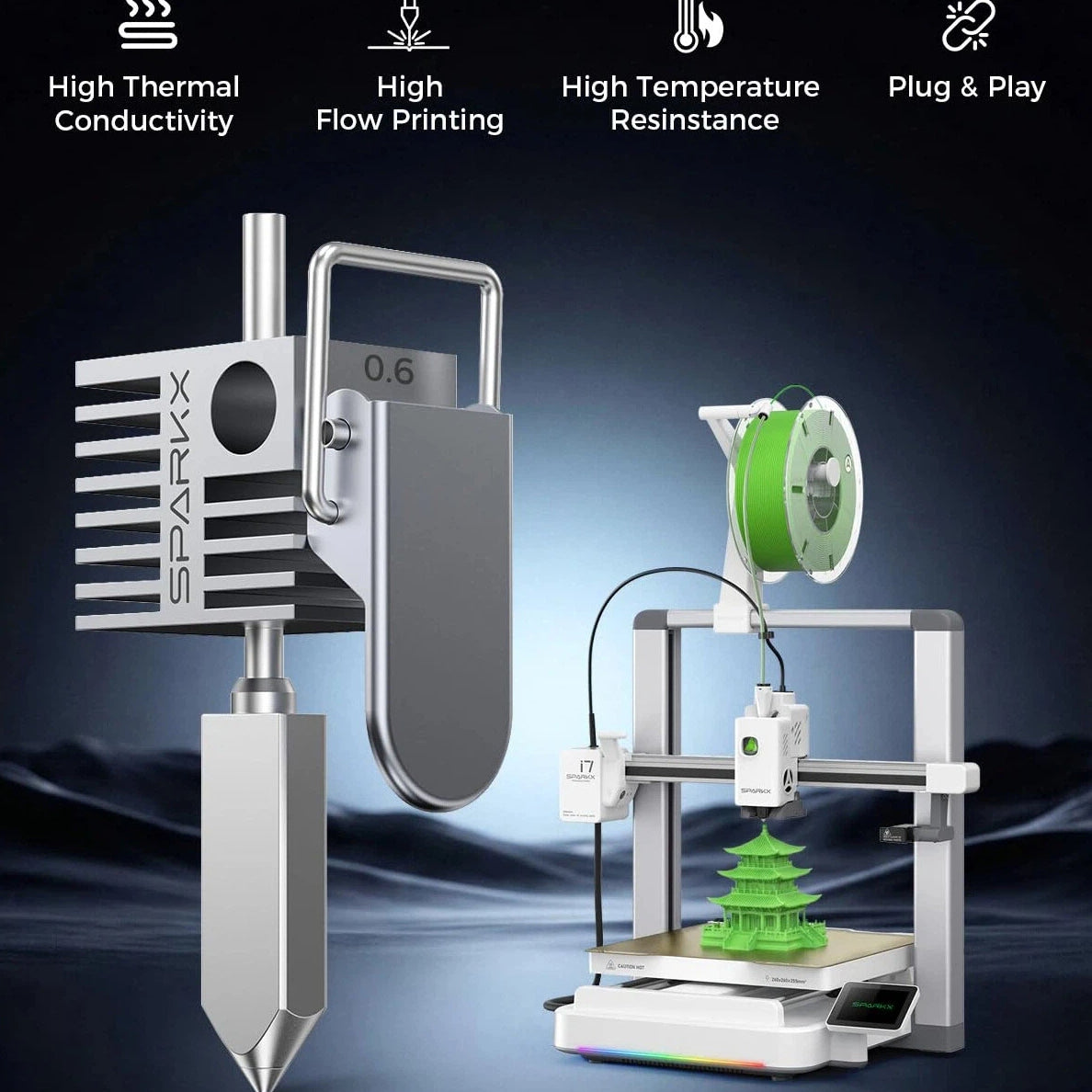 Creality Official SPARKX i7 Hotend 0.4mm Nozzle Kit