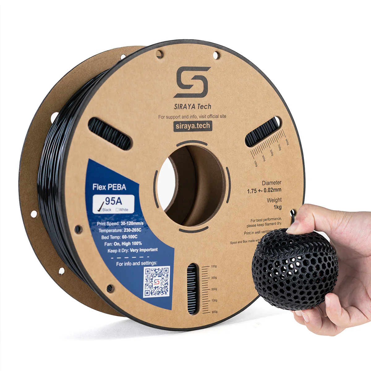 for_SIRAYA_TECH-Fibreheart_Rebound_PEBA_95A_Black_Elastic_filament