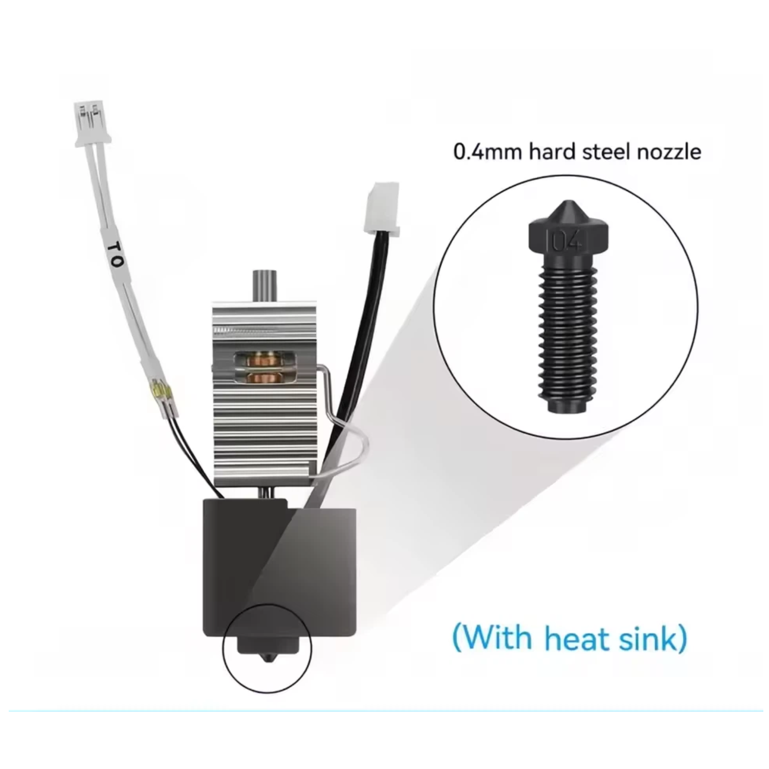 Hard Steel  hotend_with_heat_sink_for_Kobra_3