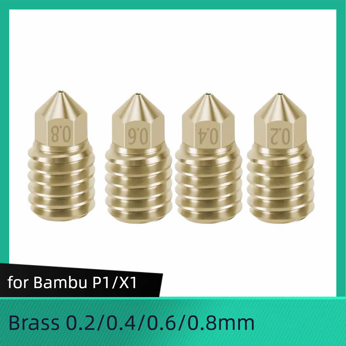 For Bambu Lab X1/ X1C/ P1P/P1S 0.2 /0.4 /0.6/ 0.8 mm Nozzles