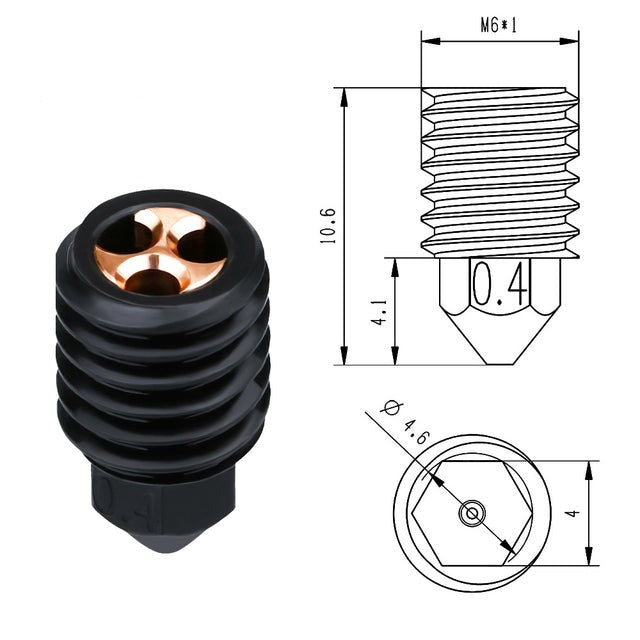 CHT High-Flow HARDENED STEEL Nozzle with COPPER INSERT