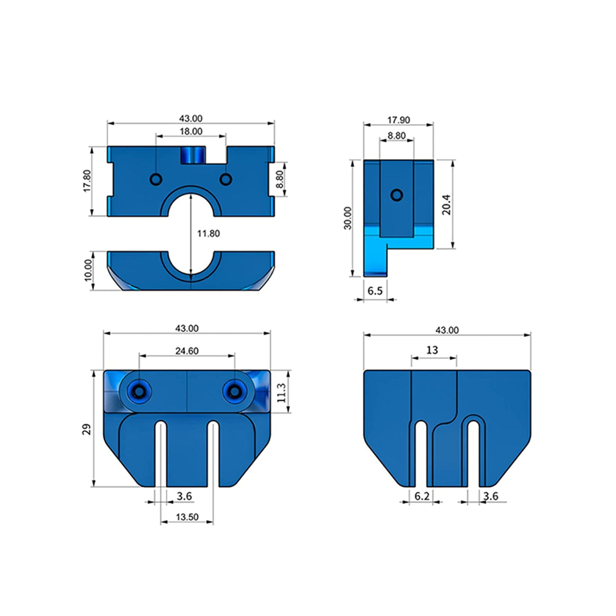 E3D V6 Soporte de Metal para Ender3