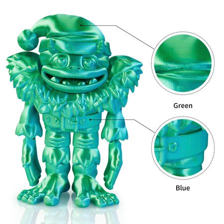【2KG Pack】Dual Color Silk PLA Filament - Green / Blue PLA Impresora 3D