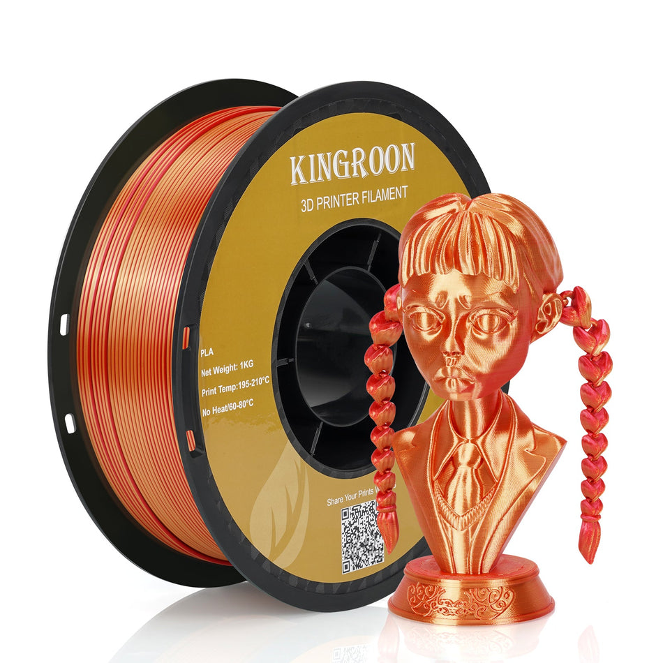 【2KG Pack】Dual Color Silk PLA Filament - Red / Golden PLA Impresora 3D