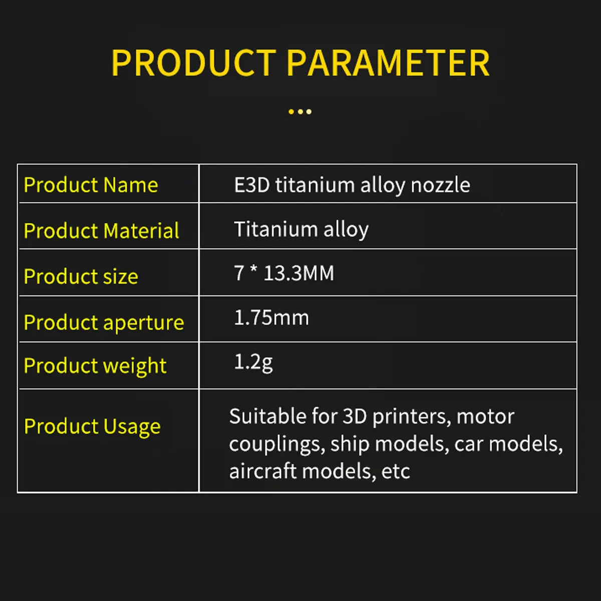 E3D Titanium Alloy Nozzle