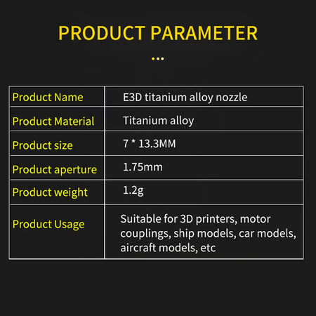 E3D Titanium Alloy Nozzle