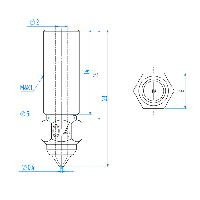Volcano Brass Nozzle for Creality K1/K1 Max/ Vyper/ Sidewinder – P3D