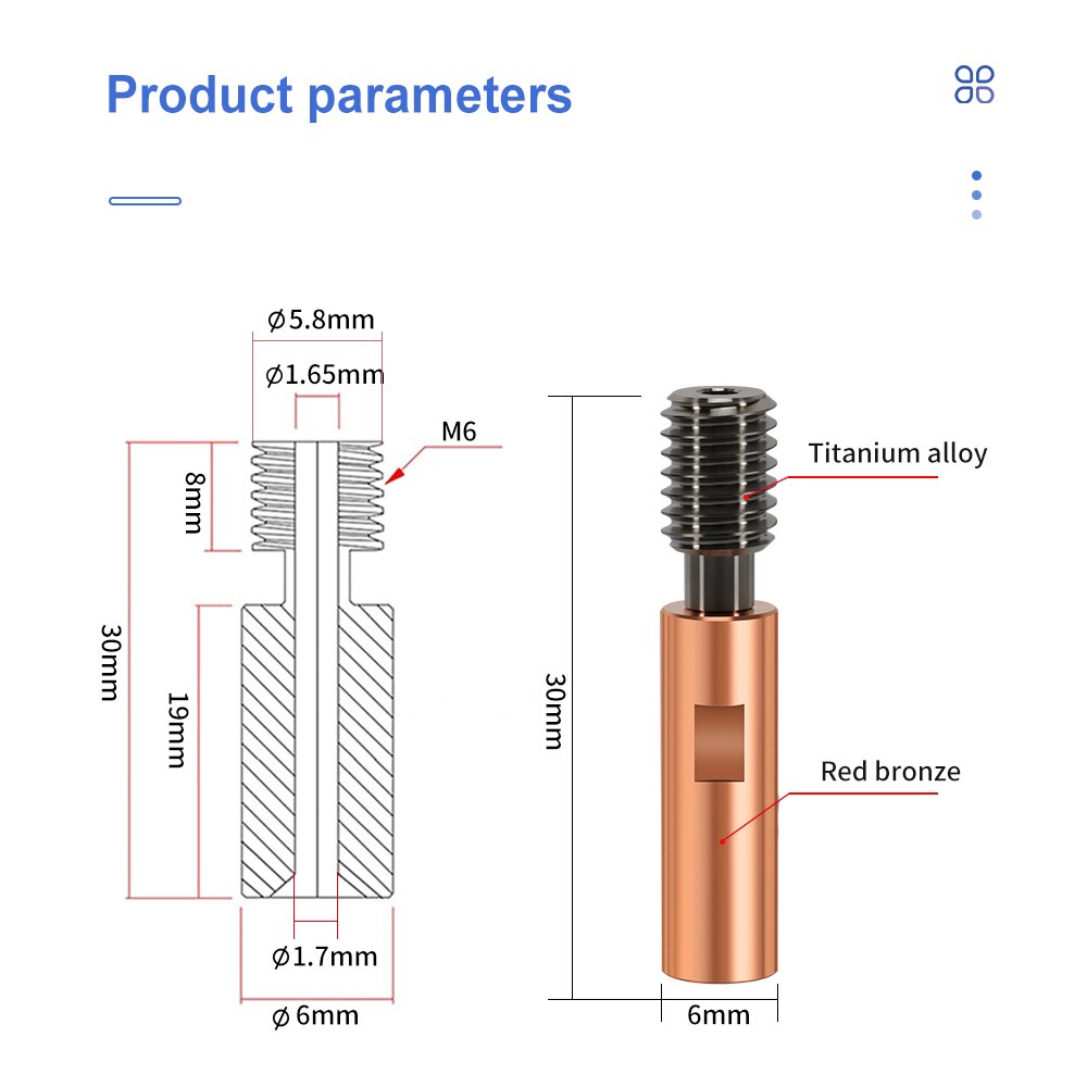 spec-of-KINGROON-3D-Printer-Parts-Upgrade-Bi-metal-Heatbreak