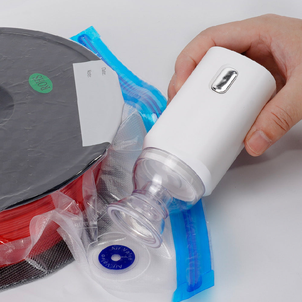 Vacuum filament storage bag with suction Pump