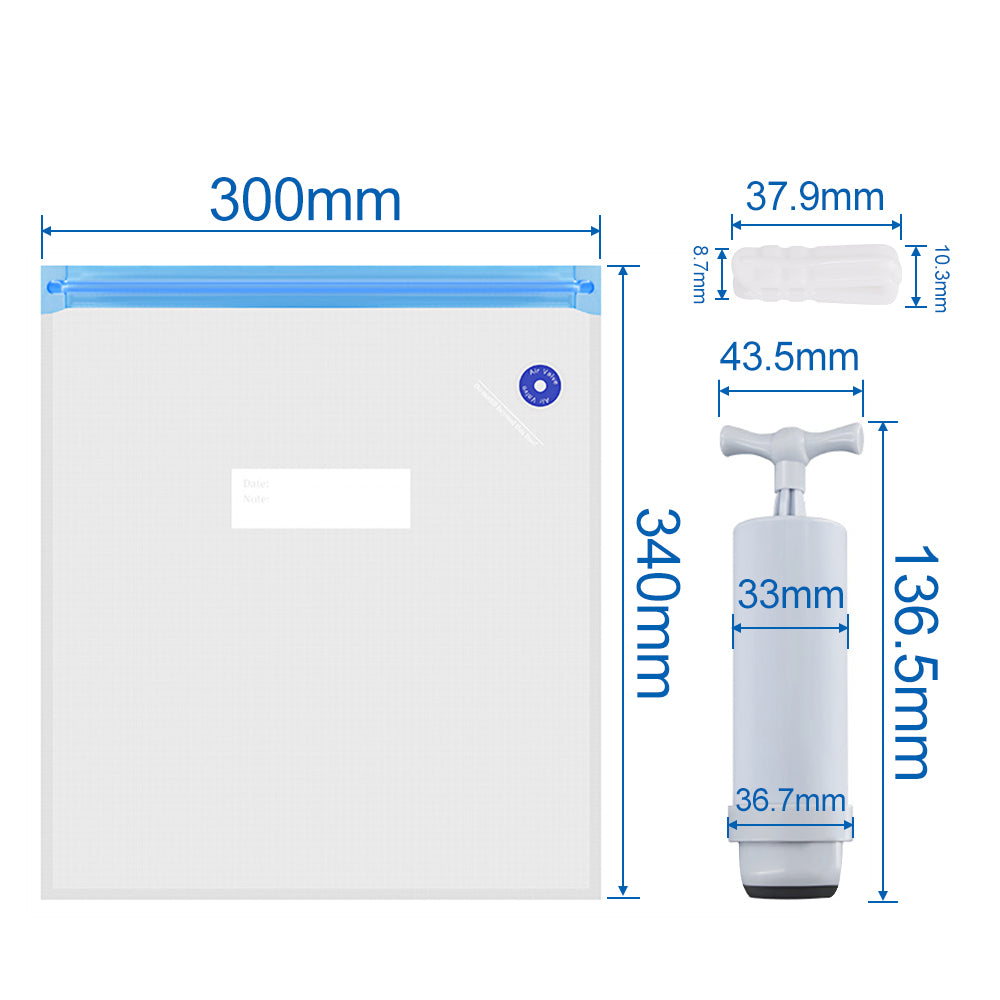 Vacuum filament storage bag with suction Pump