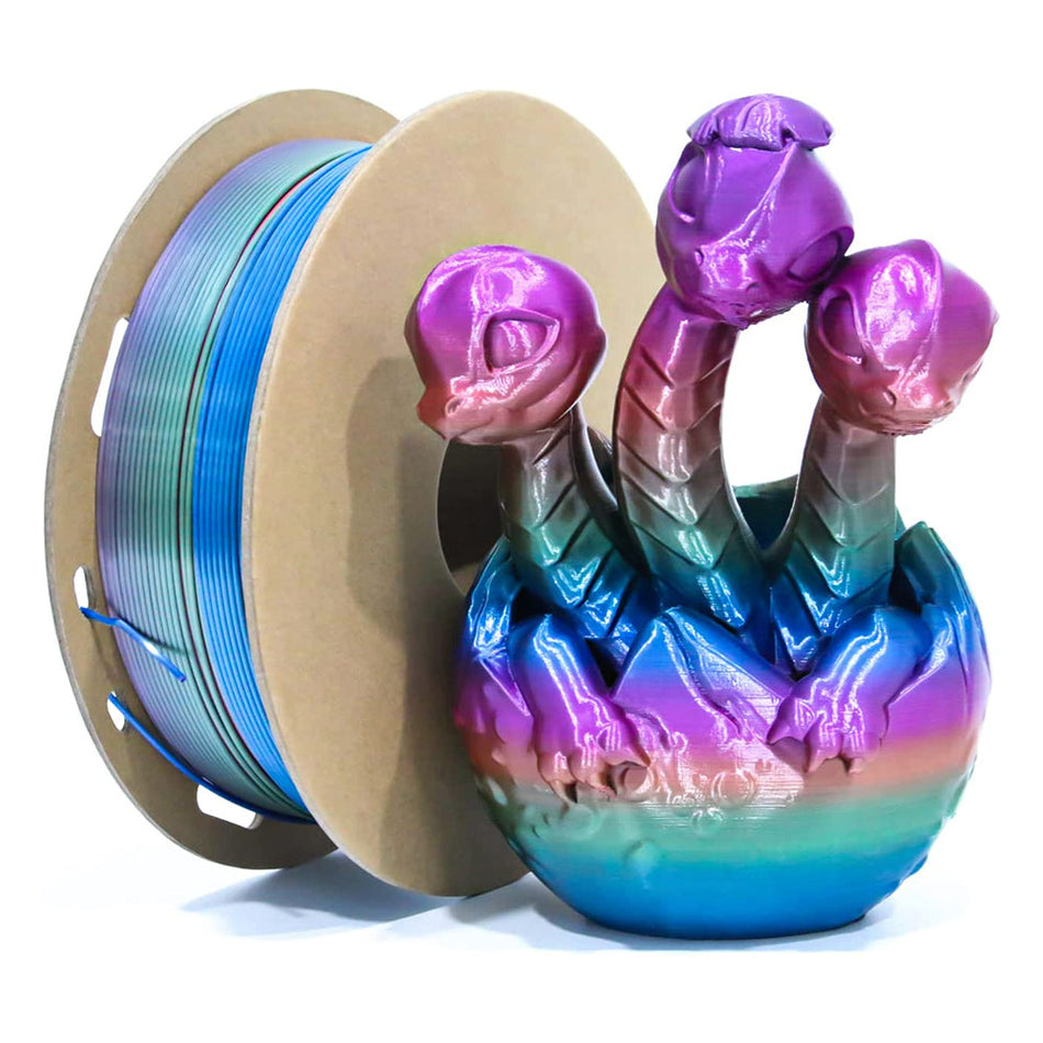 Silk Rainbow PLA Filament with Cardboard Spool 1kg2.2lbs