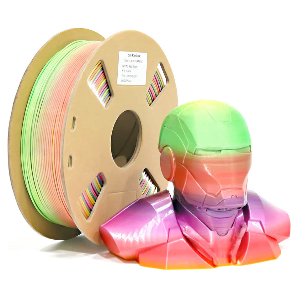 Filamento PLA Silk Rainbow con carrete de cartón 1kg/2.2lbs